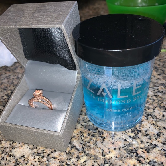 Rose gold morganite wedding band set from Zales - Picture 1 of 3